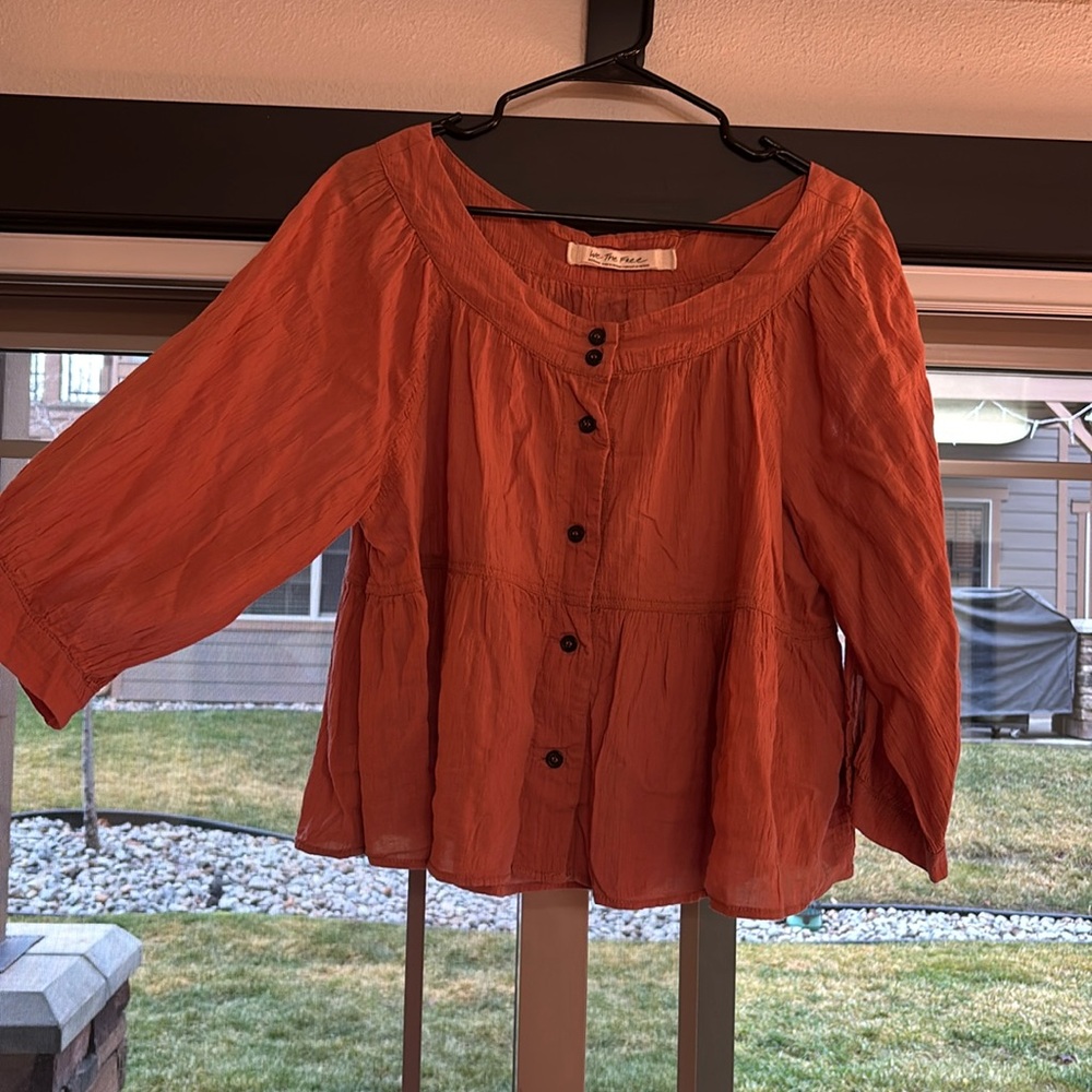 Free People Blouse Size M, Peachy Pink